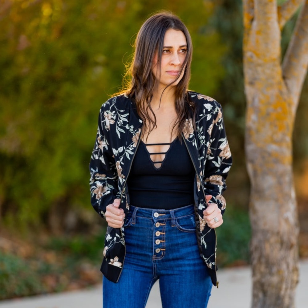 Floral Bomber Jacket